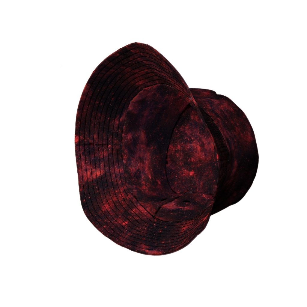 Red Nebula Space Bucket Hat - M - Black Stitching - -