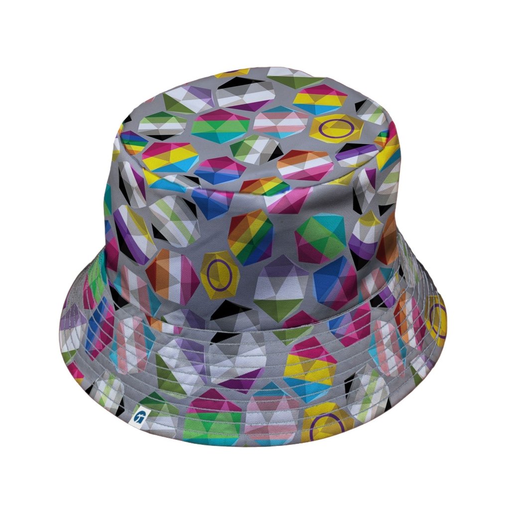 Roll with Pride LGBTQ Dice Dnd Bucket Hat - M - Black Stitching - -