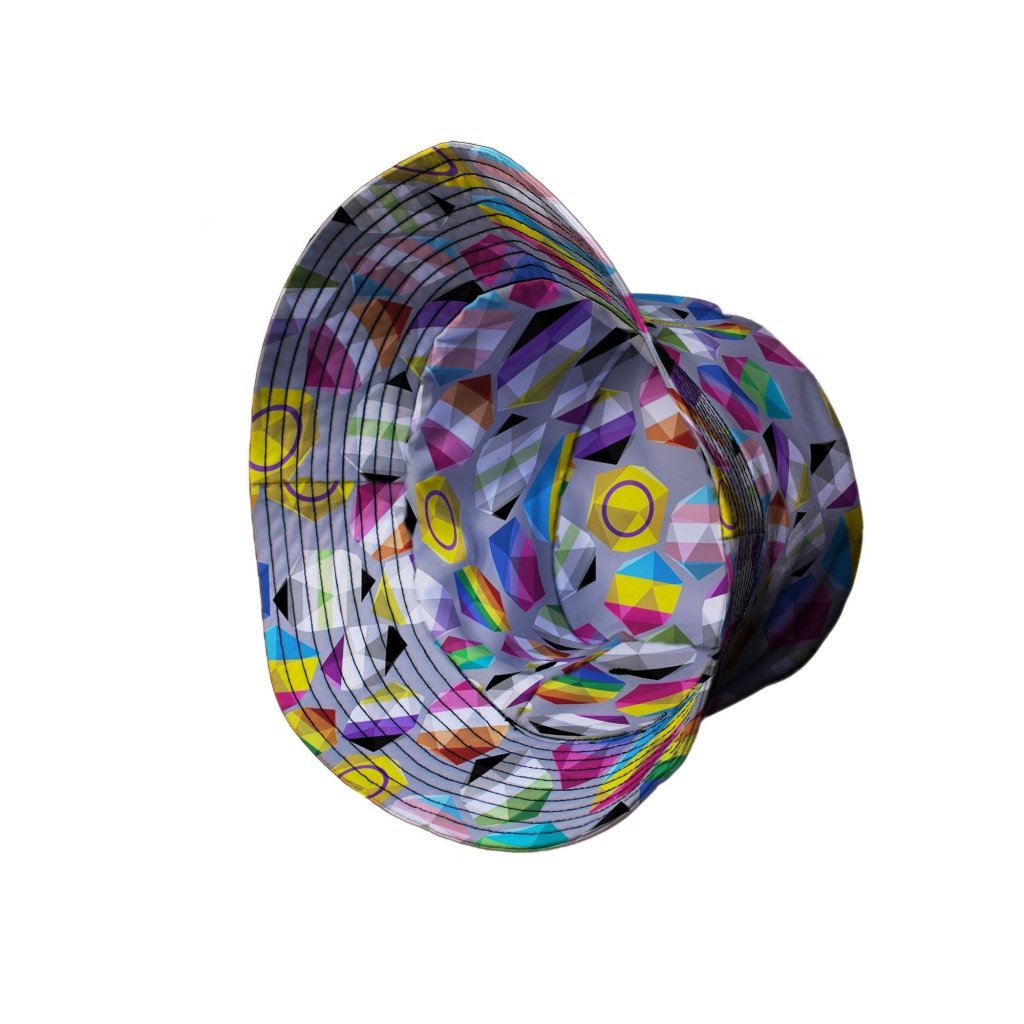 Roll with Pride LGBTQ Dice Dnd Bucket Hat - M - Grey Stitching - -
