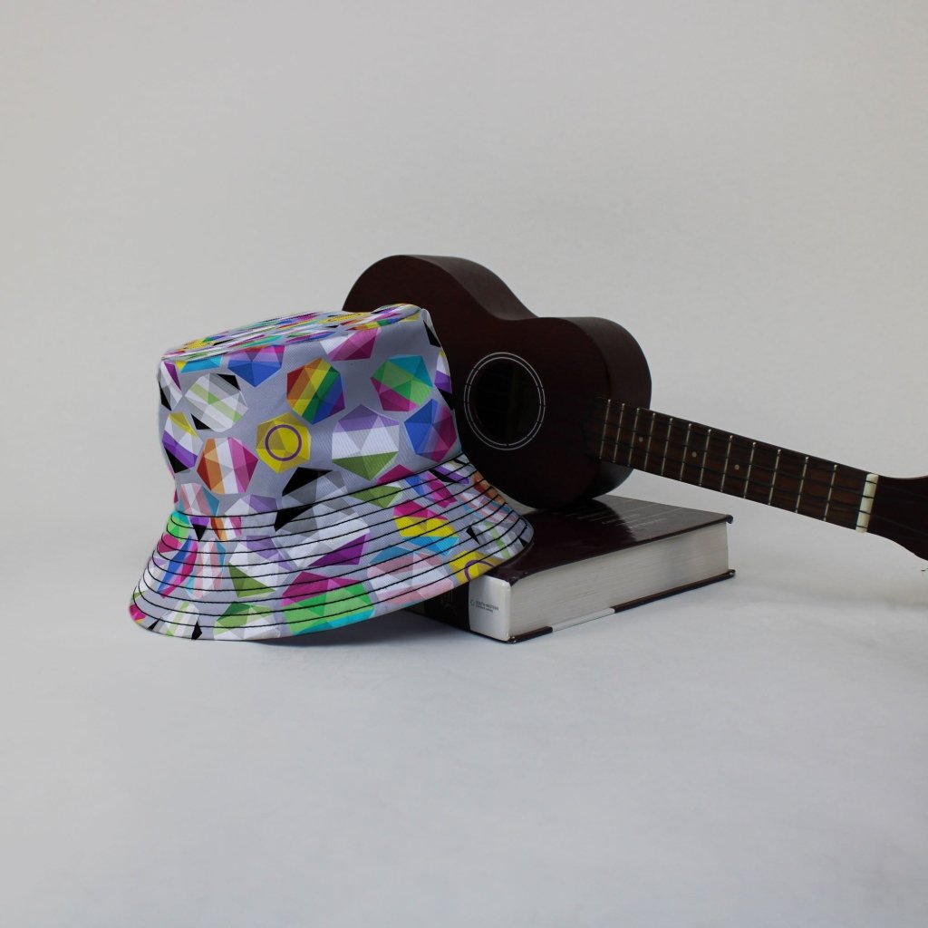 Roll with Pride LGBTQ Dice Dnd Bucket Hat - M - Grey Stitching - -