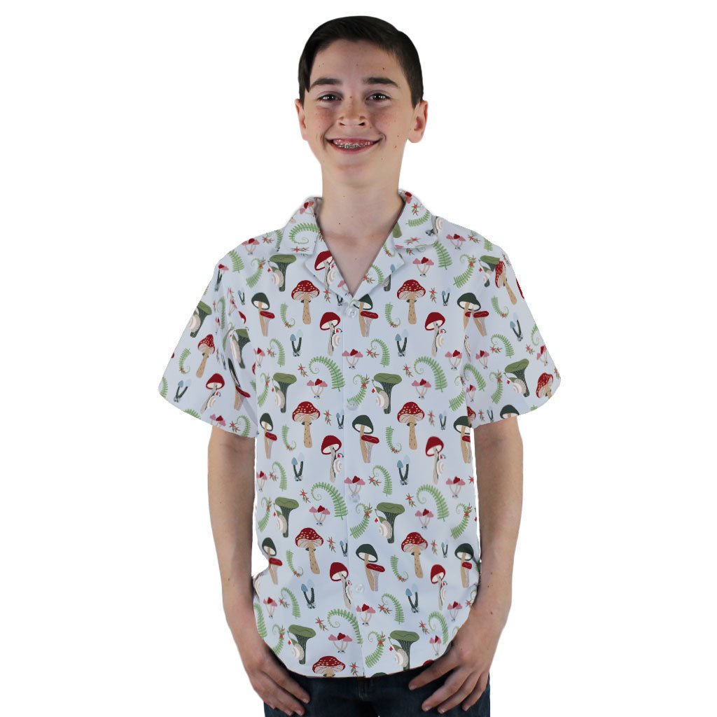 Santa Snails & Winter Mushrooms Youth Hawaiian Shirt - YL - -