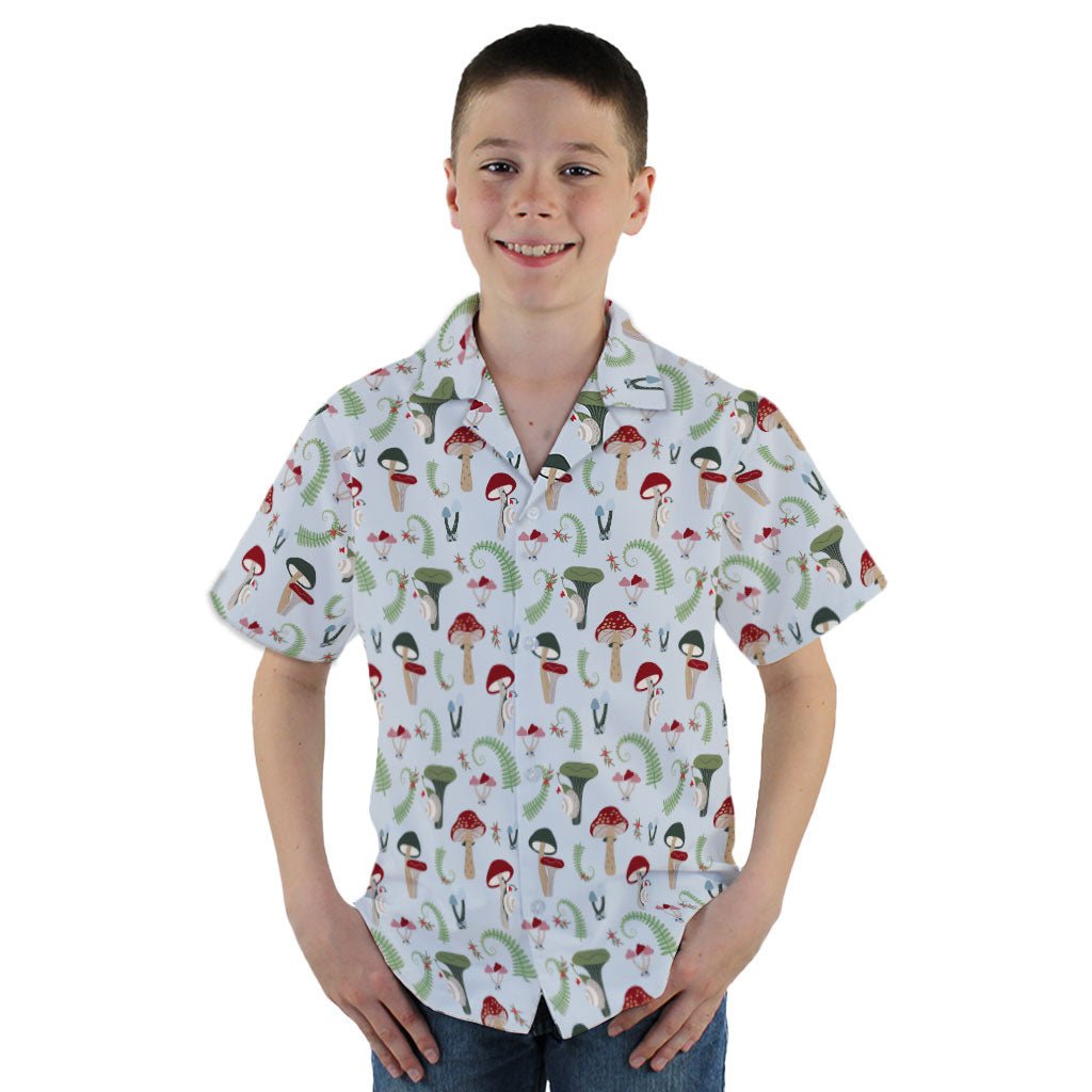 Santa Snails & Winter Mushrooms Youth Hawaiian Shirt - YM - -