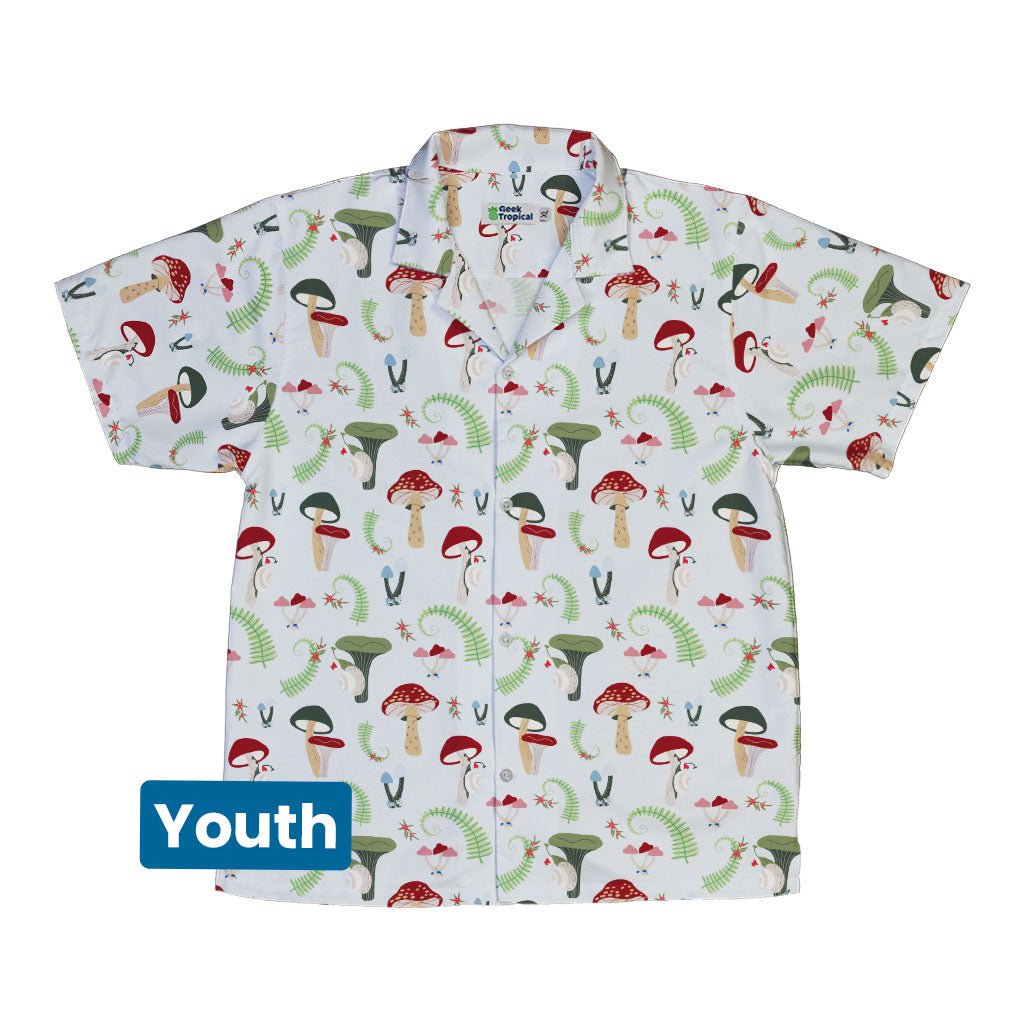 Santa Snails & Winter Mushrooms Youth Hawaiian Shirt - YXS - -