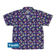 Scary Anime Chibi Stickers Dark Purple Youth Hawaiian Shirt - YXS - -