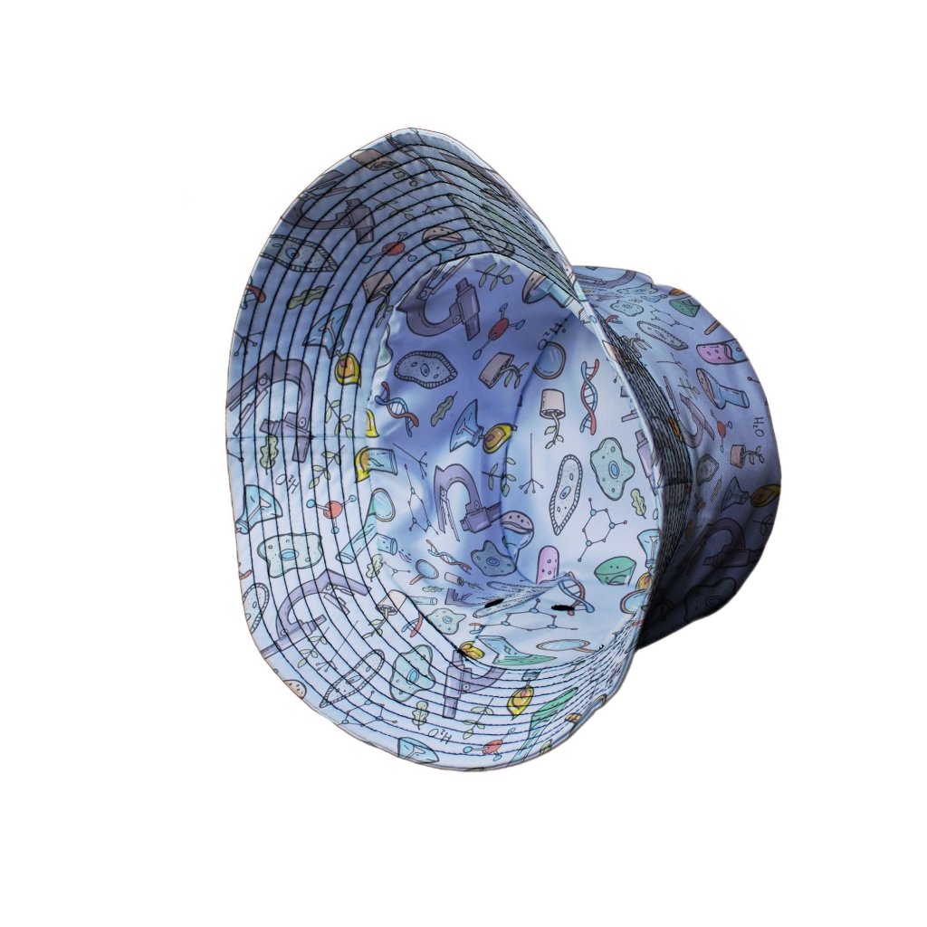Science Bioengineer Germanation Sky Blue Bucket Hat - M - Grey Stitching - -
