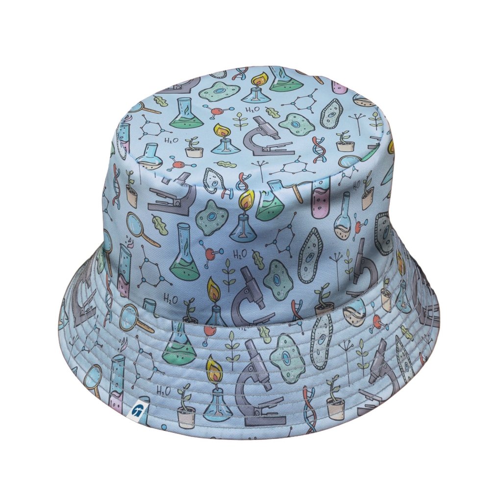 Science Bioengineer Germanation Sky Blue Bucket Hat - M - Black Stitching - -