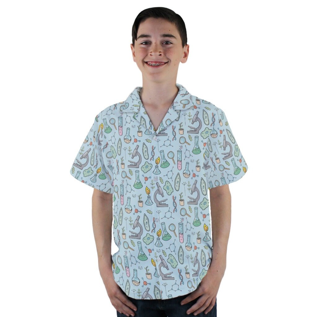 Science Bioengineer Germanation Sky Blue Youth Hawaiian Shirt - YL - -