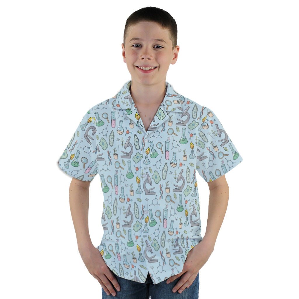 Science Bioengineer Germanation Sky Blue Youth Hawaiian Shirt - YM - -