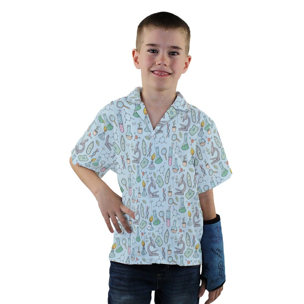 Science Bioengineer Germanation Sky Blue Youth Hawaiian Shirt - YXS - -