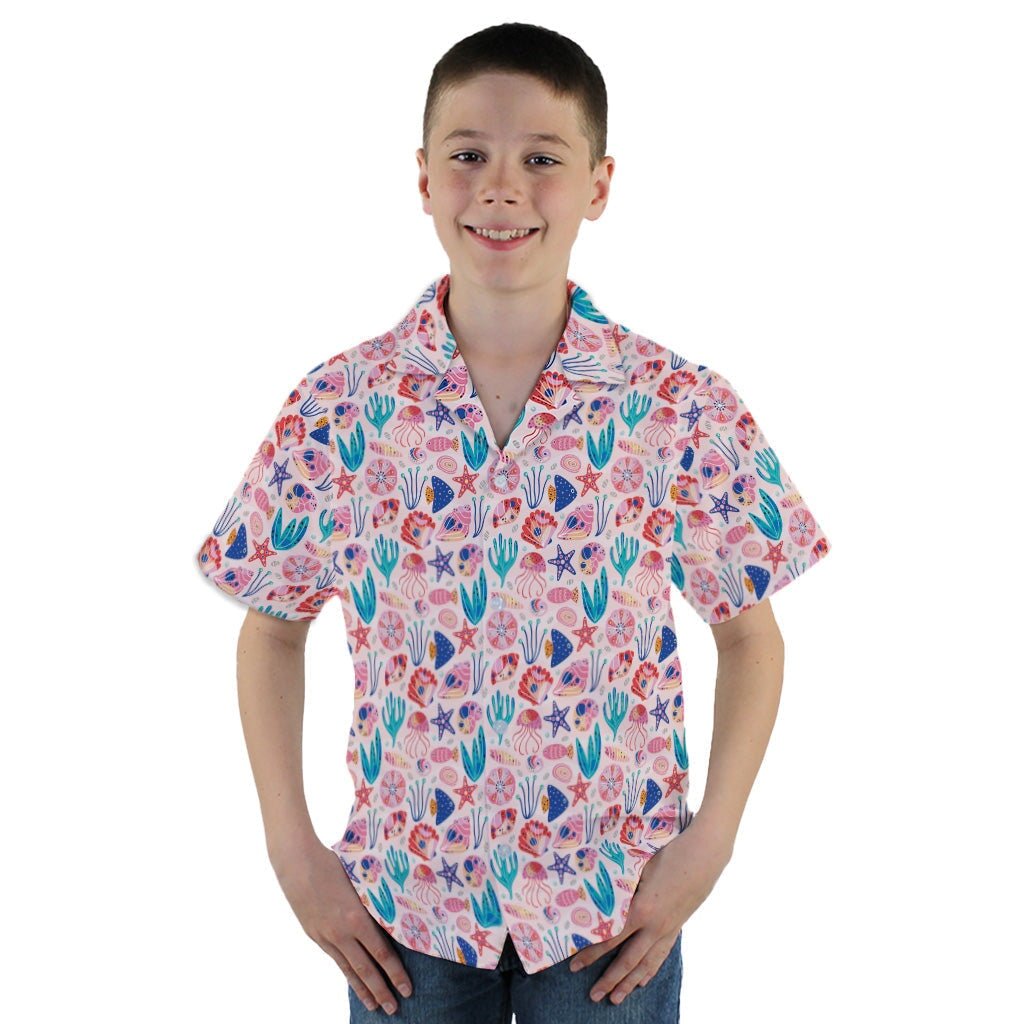 Science Cute Marine Biology Pink Youth Hawaiian Shirt - YM - -