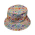 Science Detailed Microbes Pink Orange Bucket Hat - M - Black Stitching - -