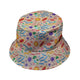 Science Detailed Microbes Pink Orange Bucket Hat - M - Black Stitching - -