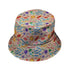 Science Detailed Microbes Pink Orange Bucket Hat - M - Grey Stitching - -