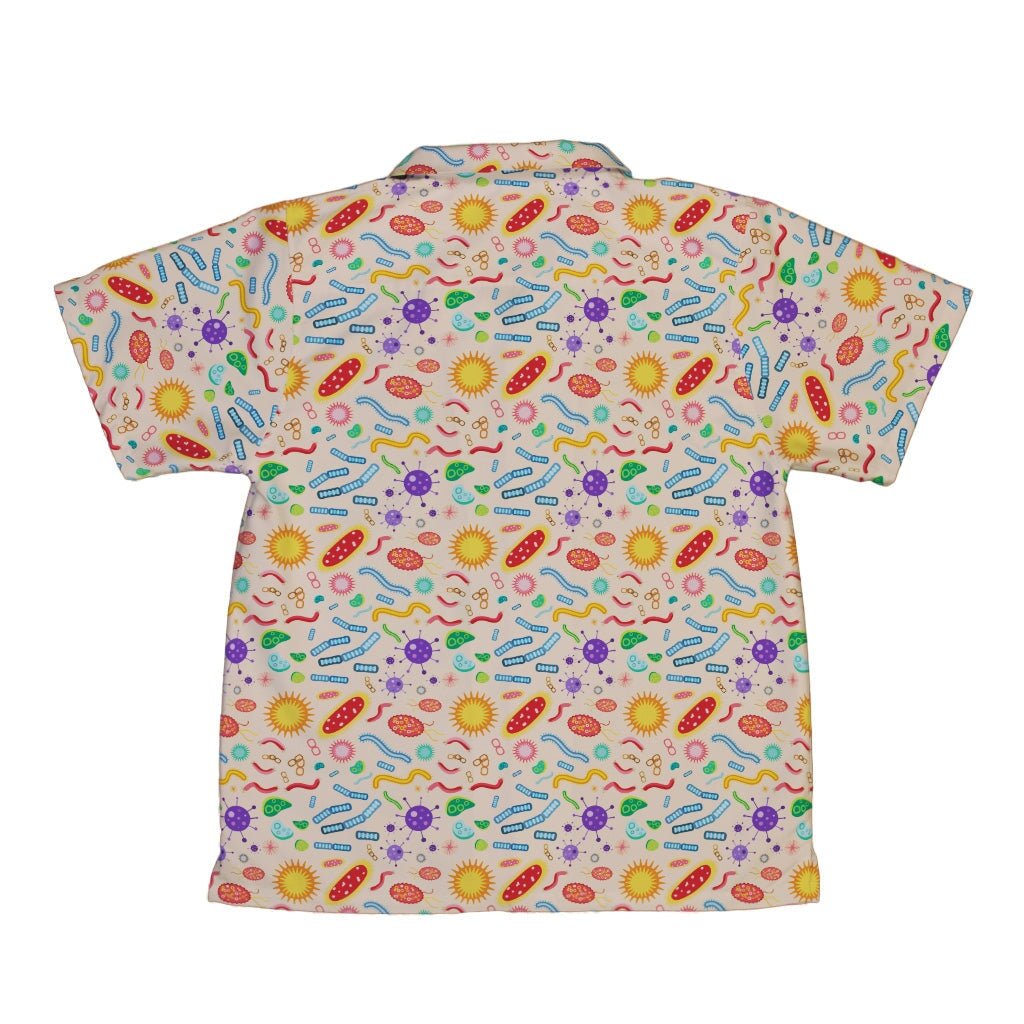 Science Detailed Microbes Pink Orange Youth Hawaiian Shirt - YXS - -