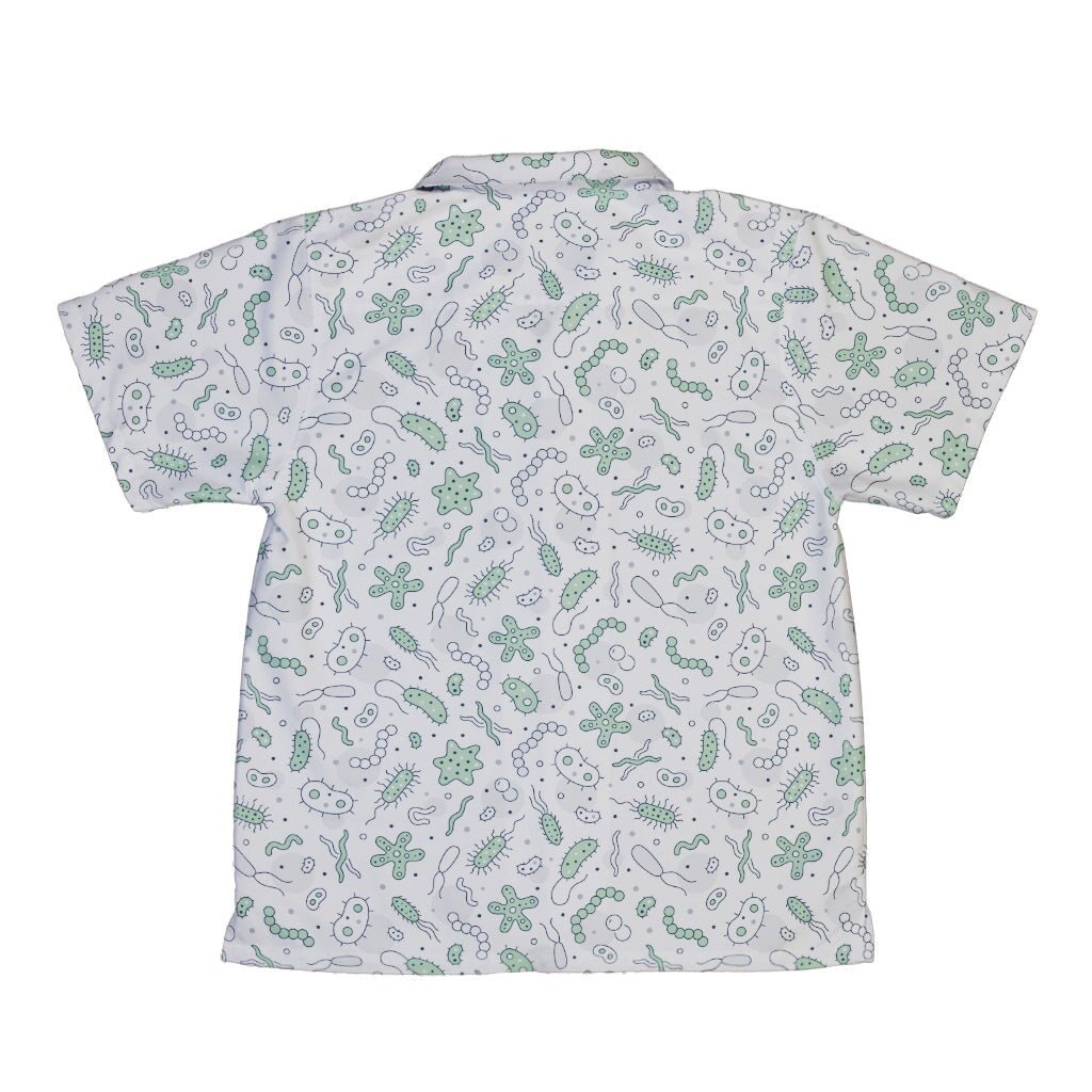 Science Green Microbes White Youth Hawaiian Shirt - YXS - -