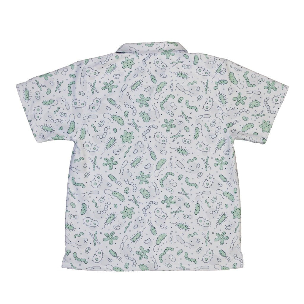 Science Green Microbes White Youth Hawaiian Shirt - YXS - -