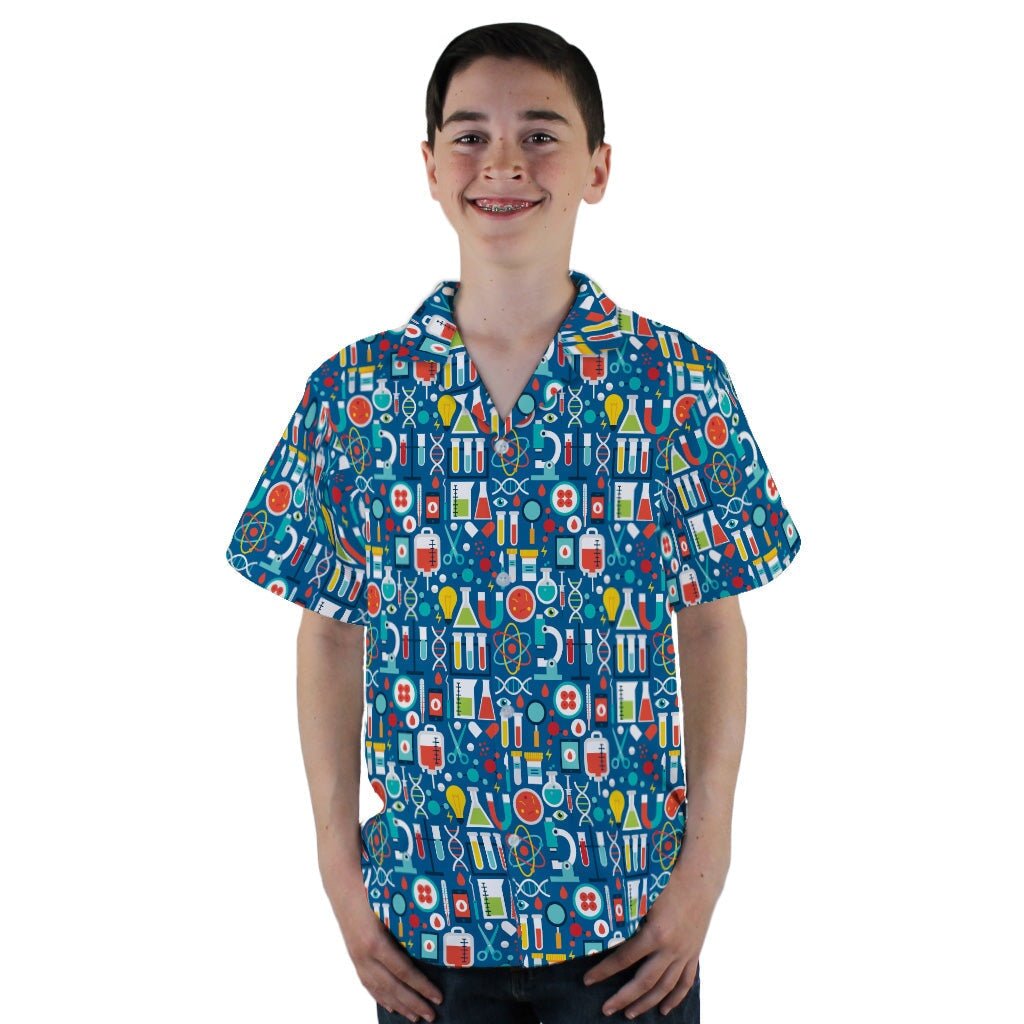 Science Lab Blue Science Youth Hawaiian Shirt - YL - -