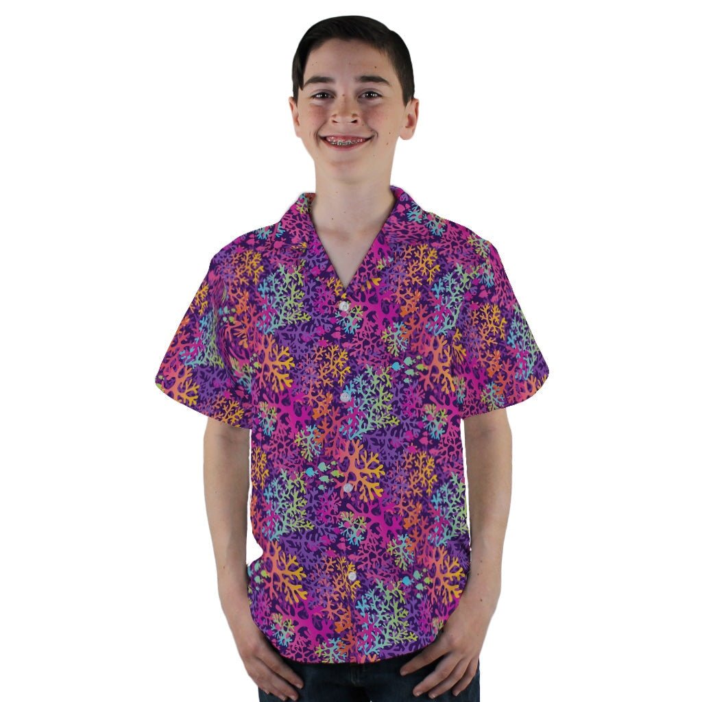 Science Marine Biology Rainbow Coral Youth Hawaiian Shirt - YL - -