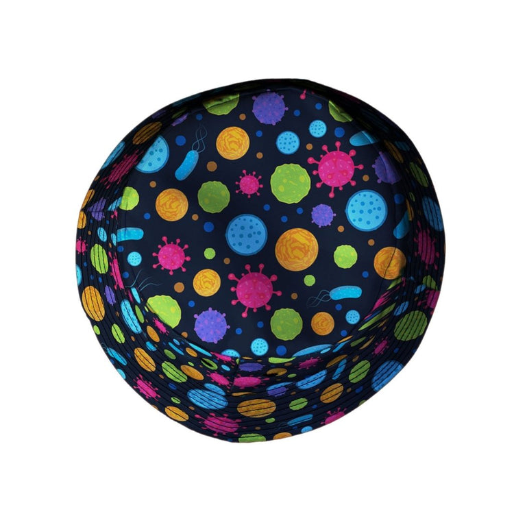 Bucket Hat Science Science Microbiology Rainbow Navy Bucket Hat | Geek Tropical