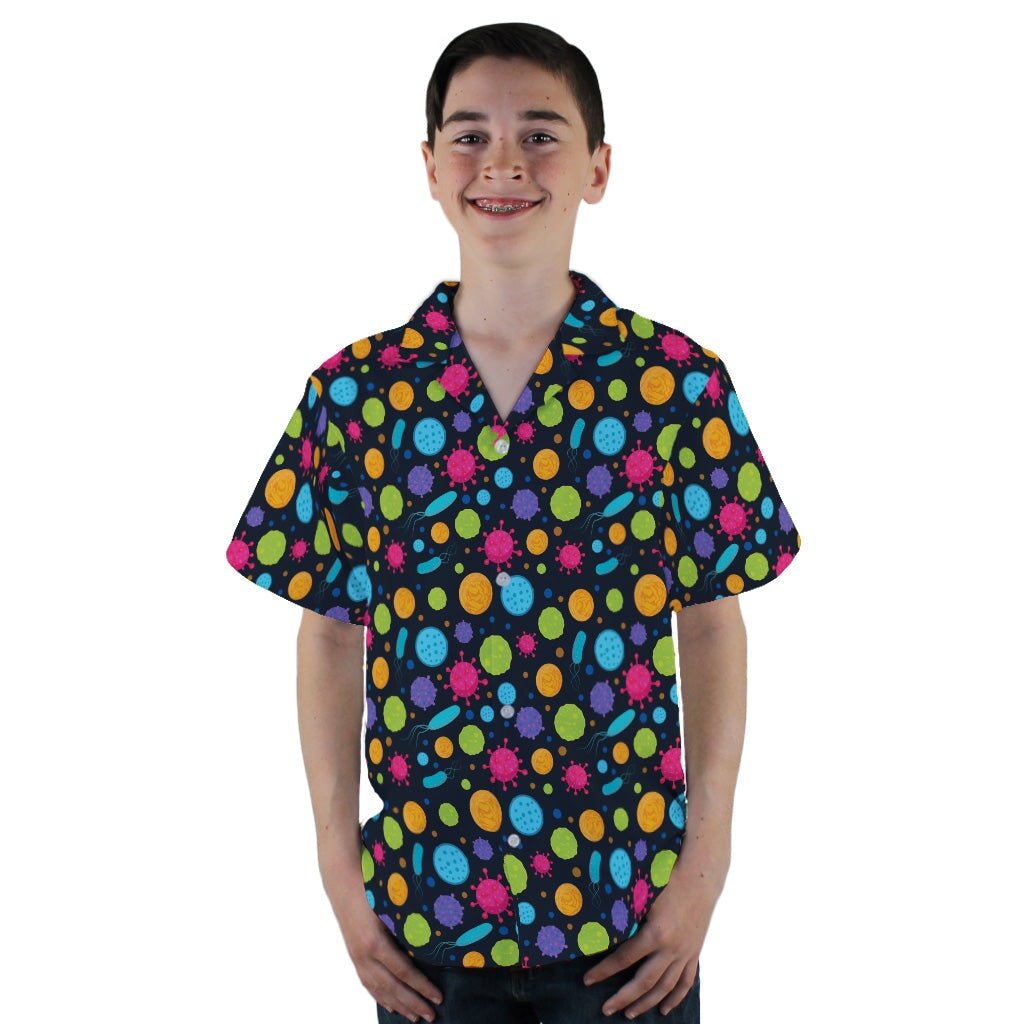 Science Microbiology Rainbow Navy Youth Hawaiian Shirt - YL - -