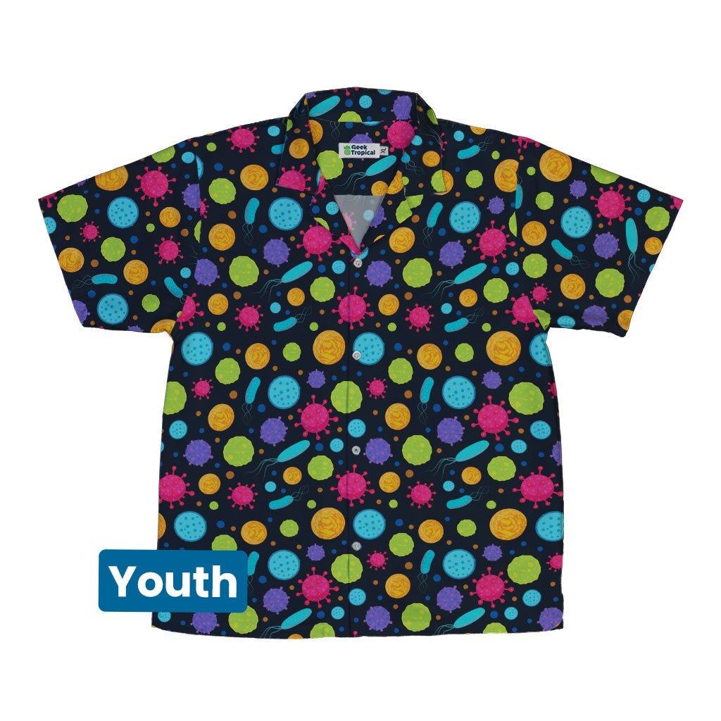 Science Microbiology Rainbow Navy Youth Hawaiian Shirt - YXS - -