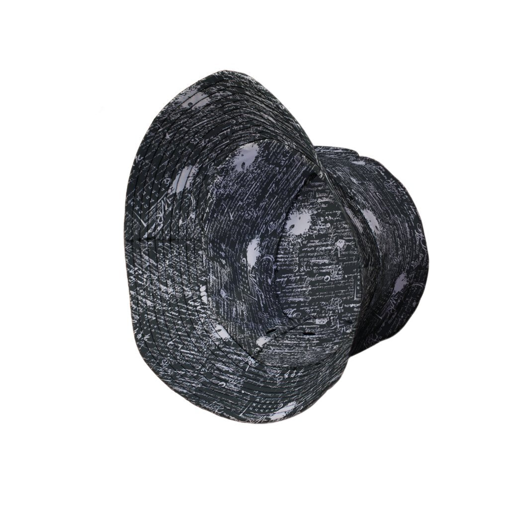 Scripted Ink Bucket Hat - M - Grey Stitching - -