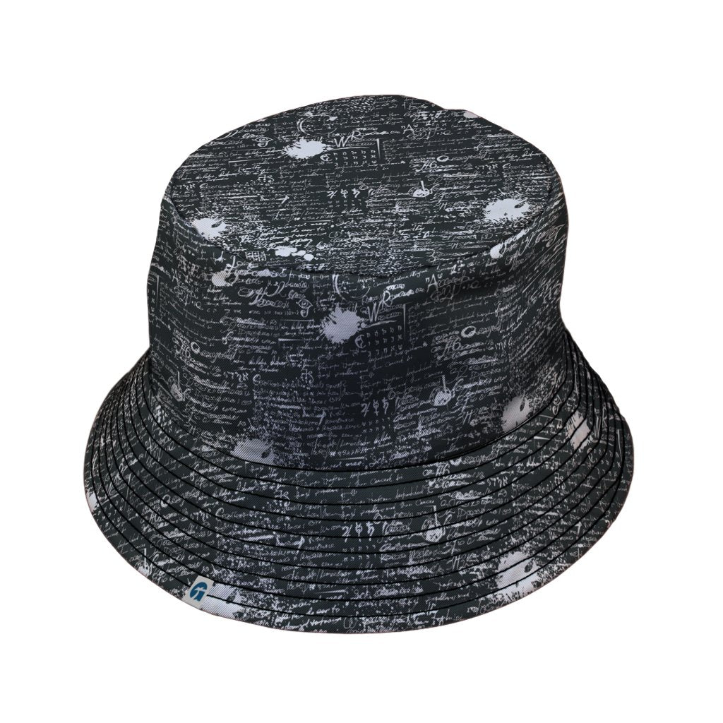 Scripted Ink Bucket Hat - M - Black Stitching - -