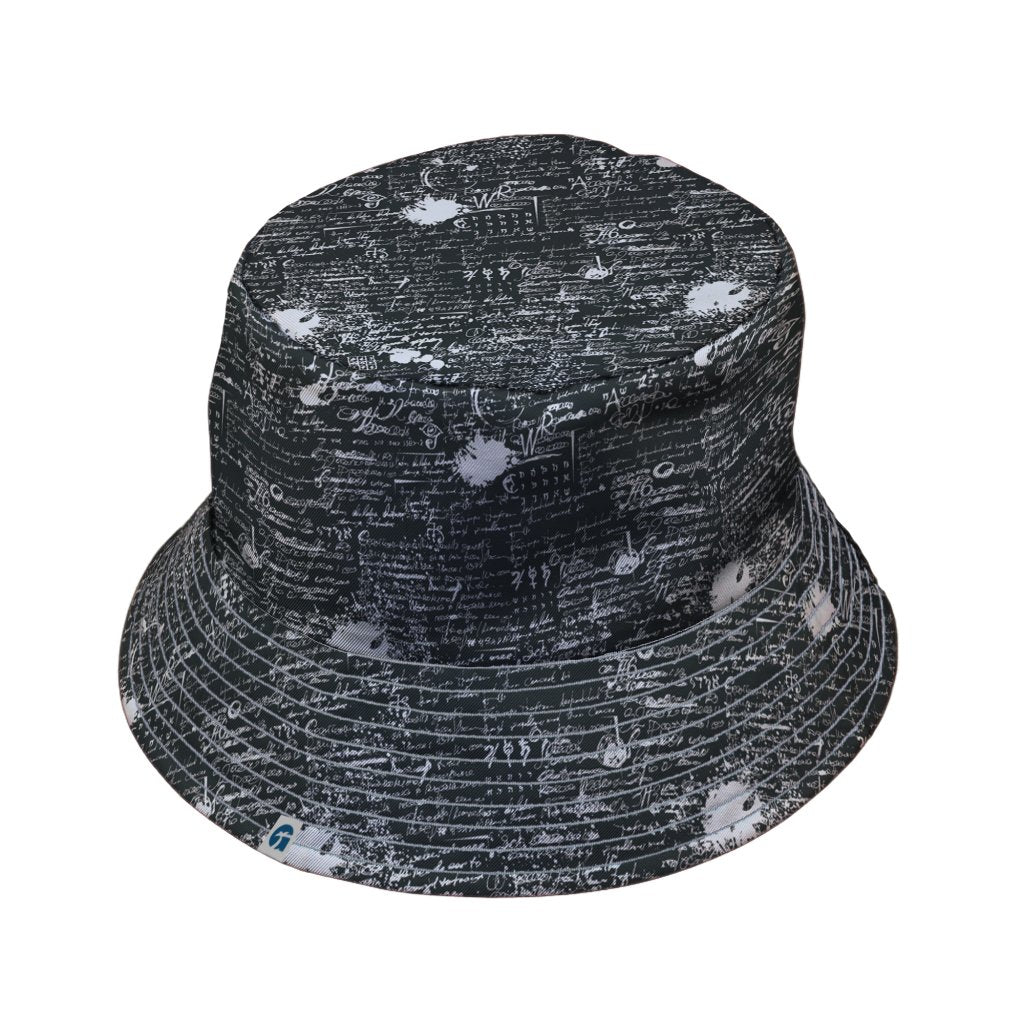 Scripted Ink Bucket Hat - M - Grey Stitching - -