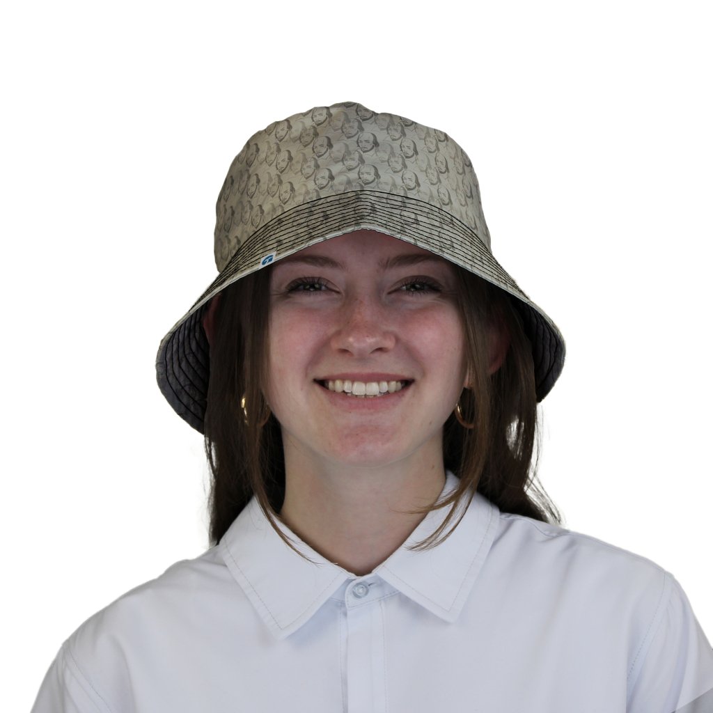 Shakespeare Tan Monochrome Bucket Hat - M - Black Stitching - -