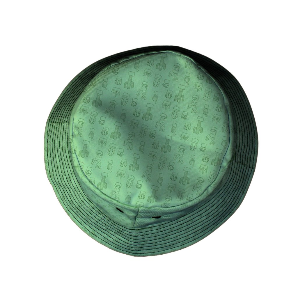 Simple Cactus Bucket Hat - M - Grey Stitching - -