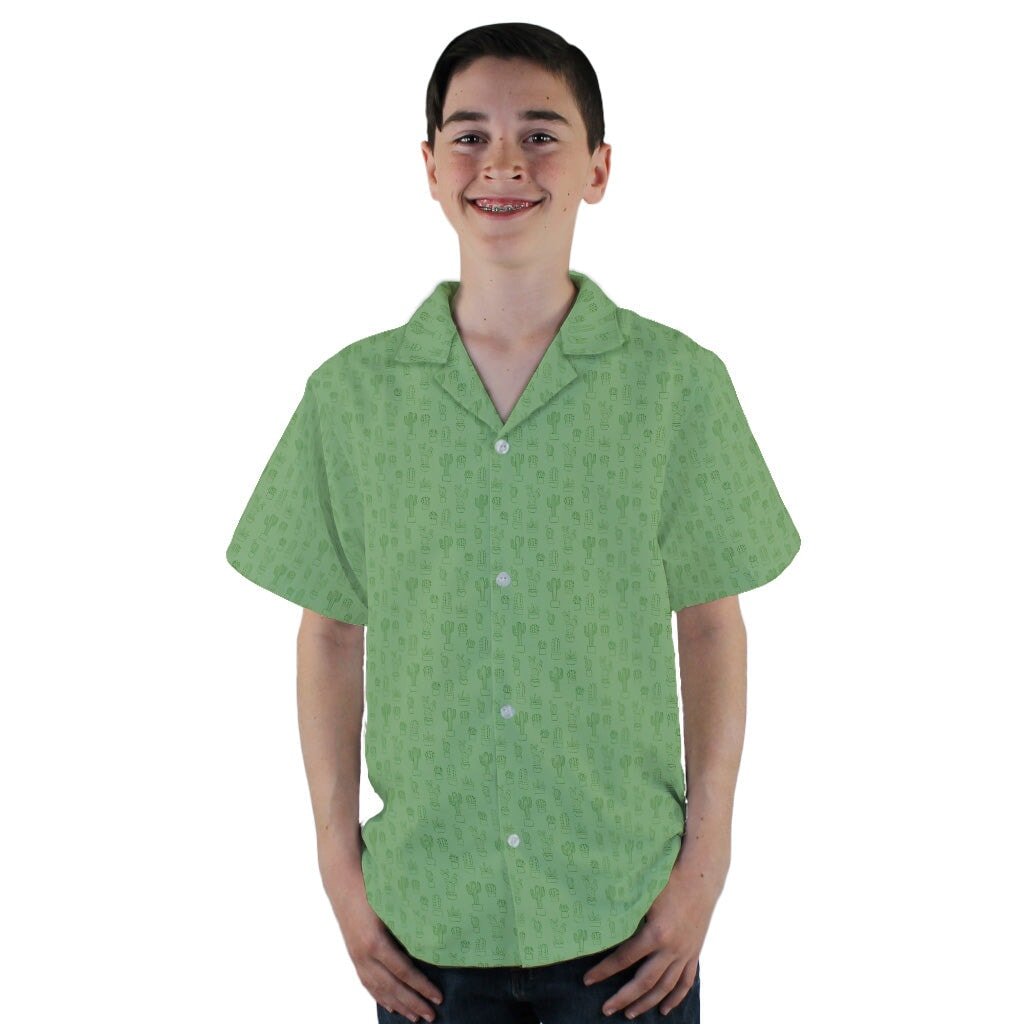 Simple Cactus Youth Hawaiian Shirt - YL - -