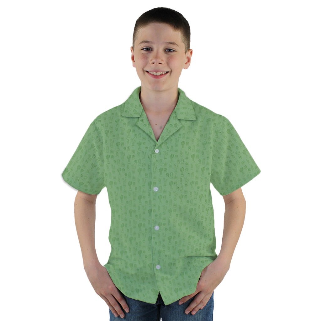 Simple Cactus Youth Hawaiian Shirt - YM - -