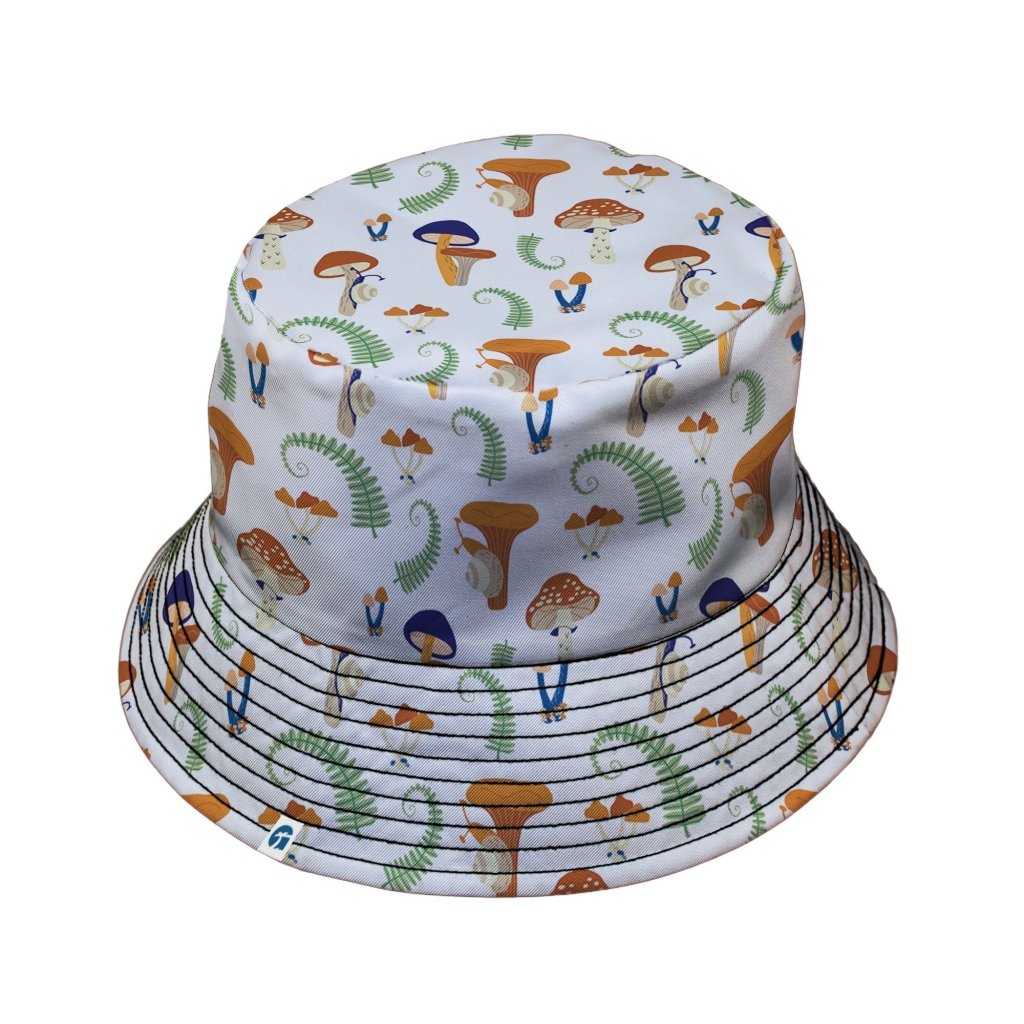 Snails and Mushrooms Botany Bucket Hat - M - Grey Stitching - -