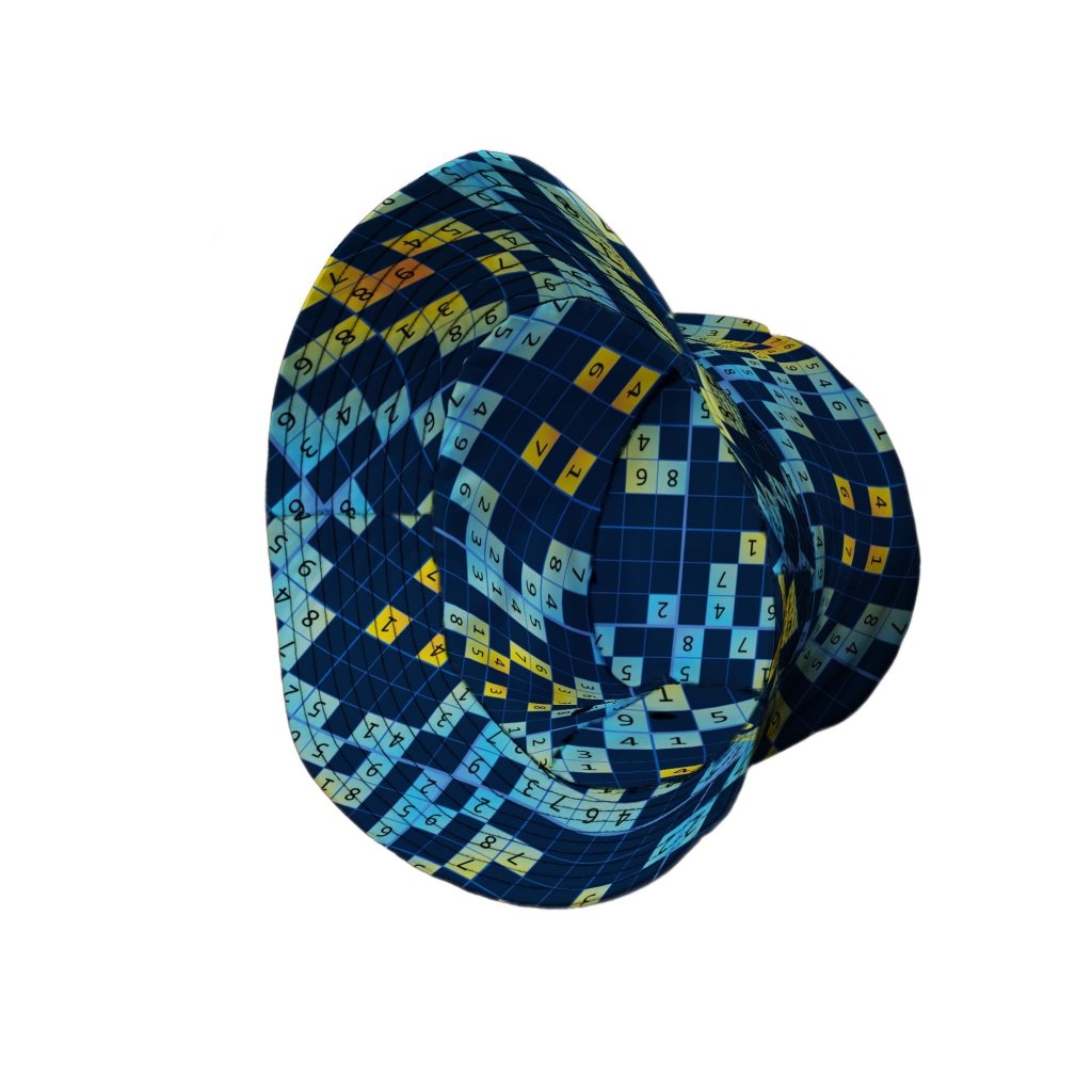 Sodoku Math Puzzle Bucket Hat - M - Black Stitching - -