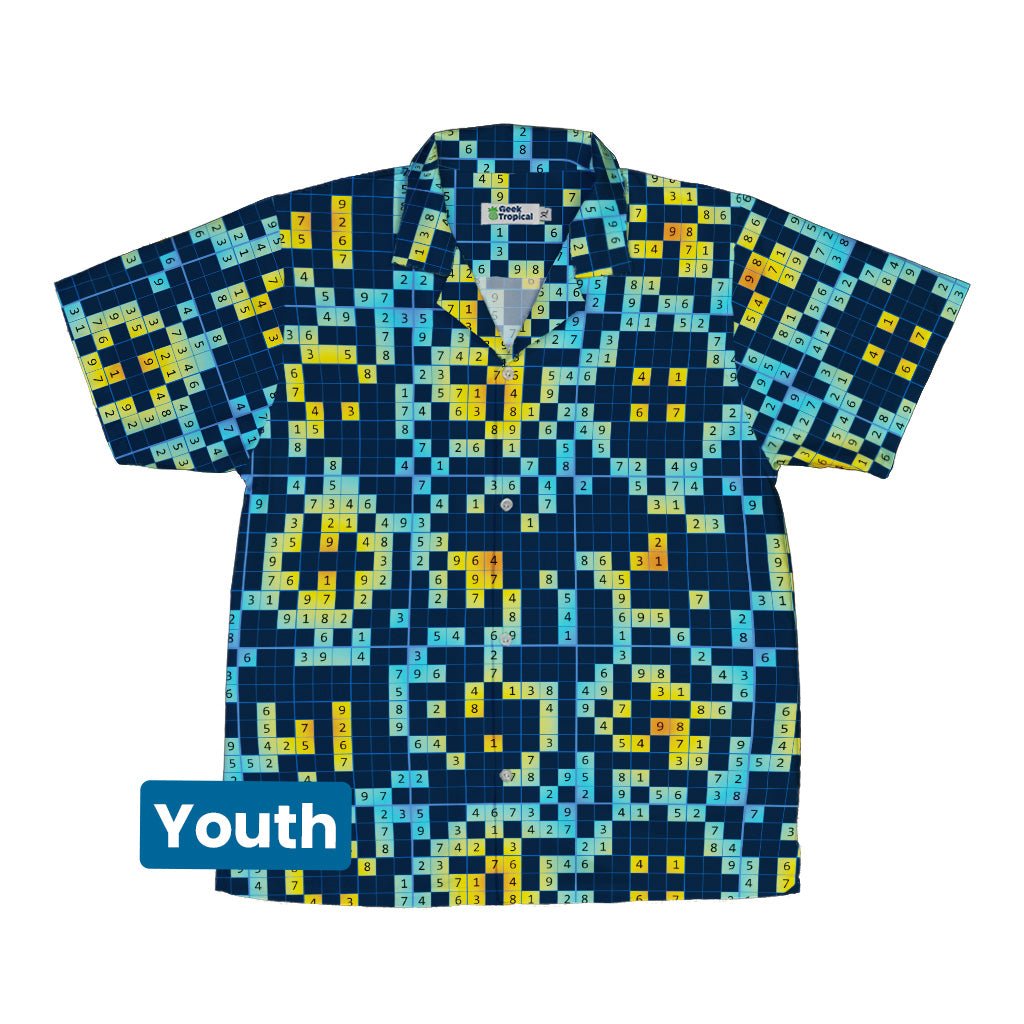 Soduku Math Puzzle Youth Hawaiian Shirt - YXS - -