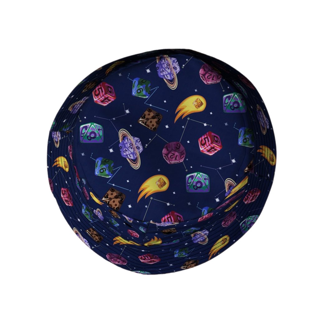 Space Dnd Dice Planets Bucket Hat - M - Black Stitching - -