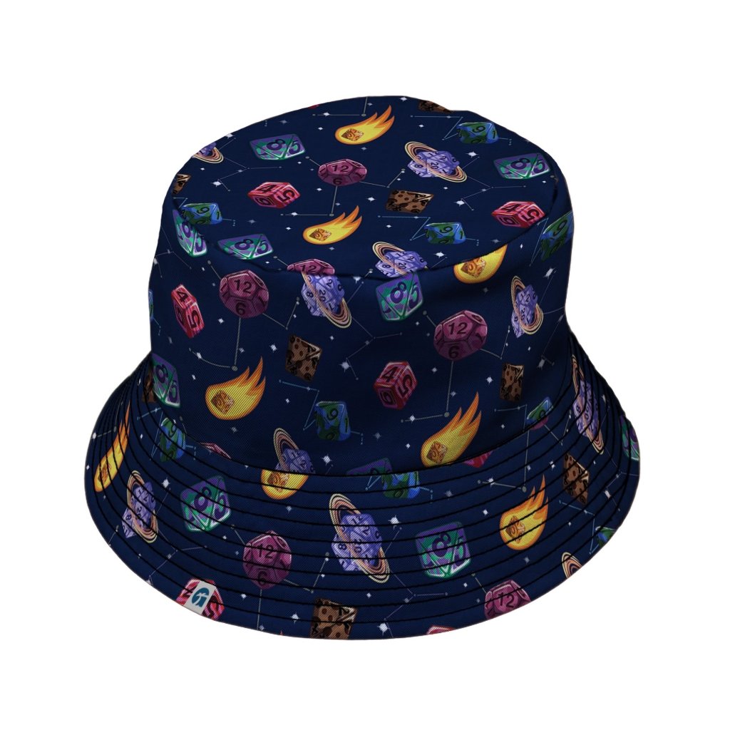 Space Dnd Dice Planets Bucket Hat - M - Black Stitching - -