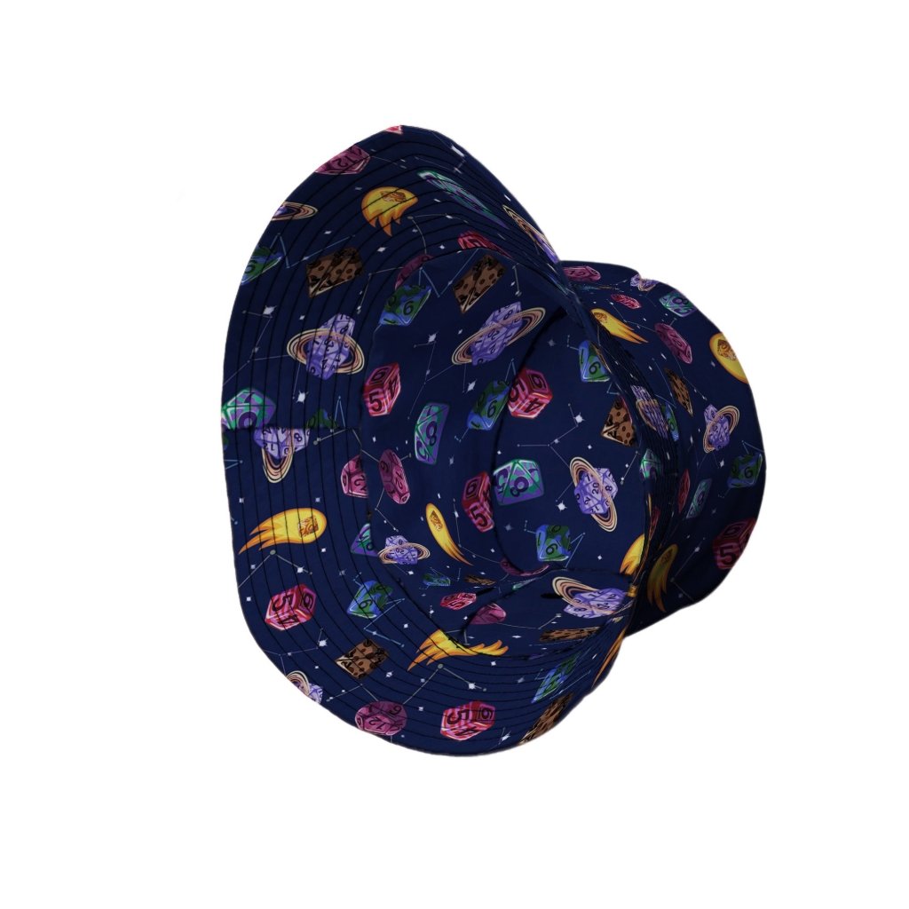 Space Dnd Dice Planets Bucket Hat - M - Black Stitching - -