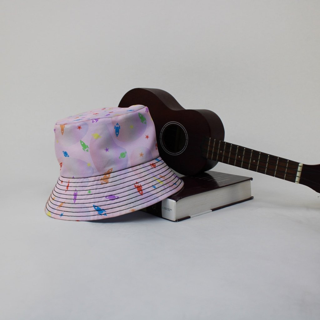 Space Pride Pink Bucket Hat - M - Grey Stitching - -