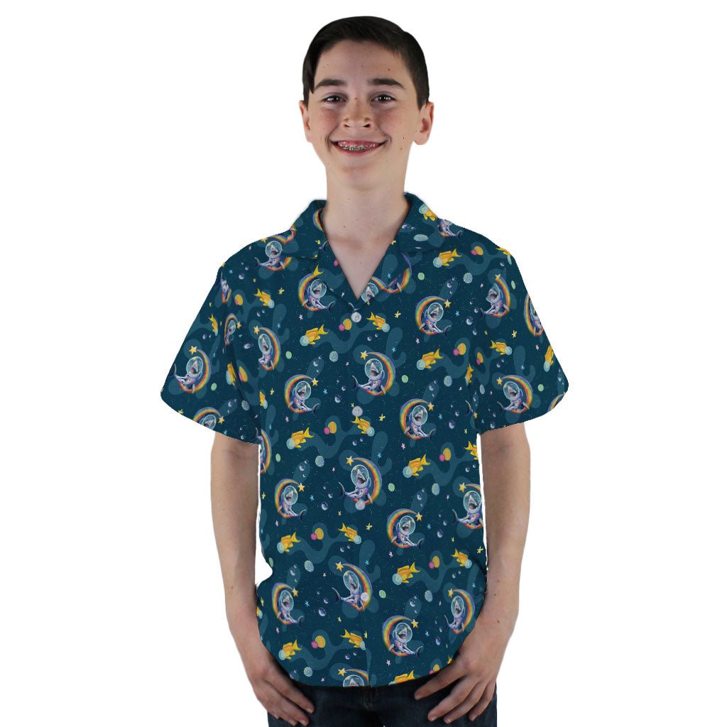 Space Sharks Youth Hawaiian Shirt - YL - -