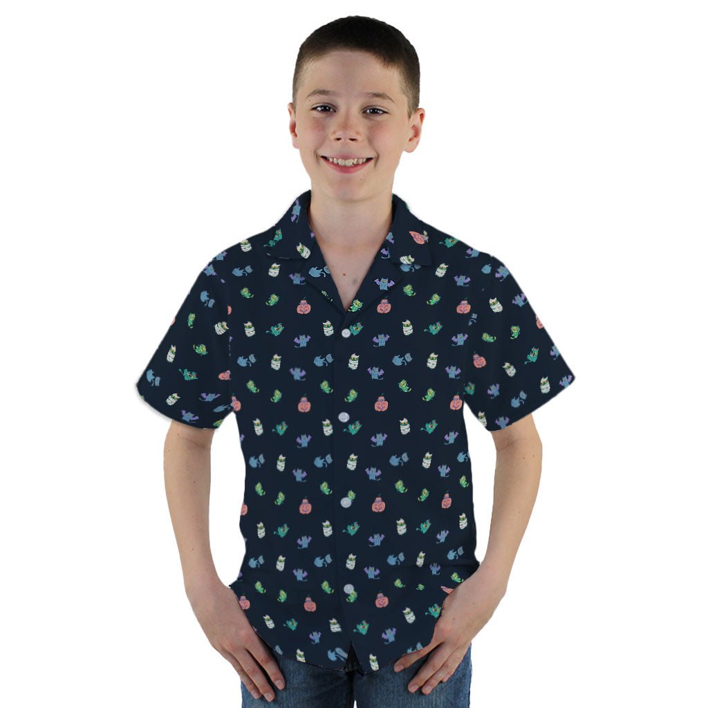 Spooky Exploding Kittens Youth Hawaiian Shirt - YM - -