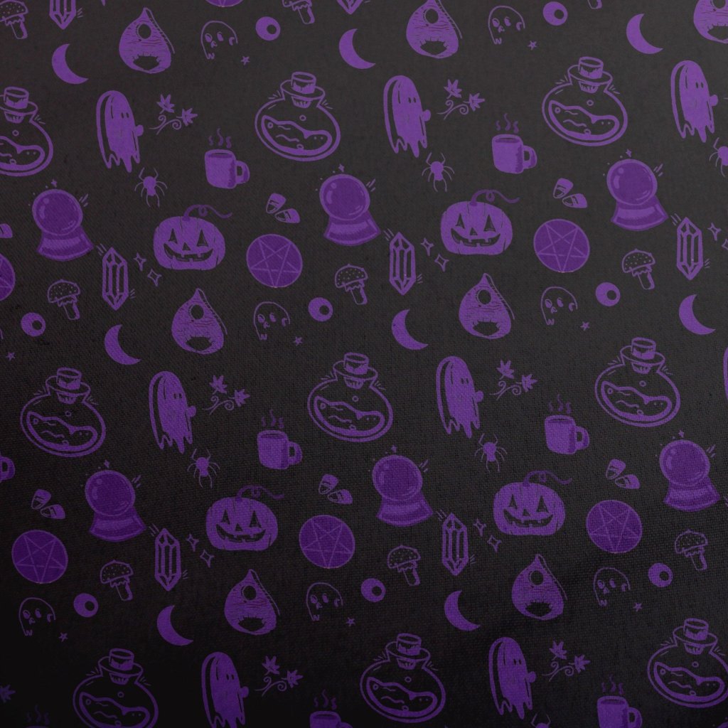 Spooky Halloween Purple Button Up Shirt - S - Button Down Shirt - No Pocket -