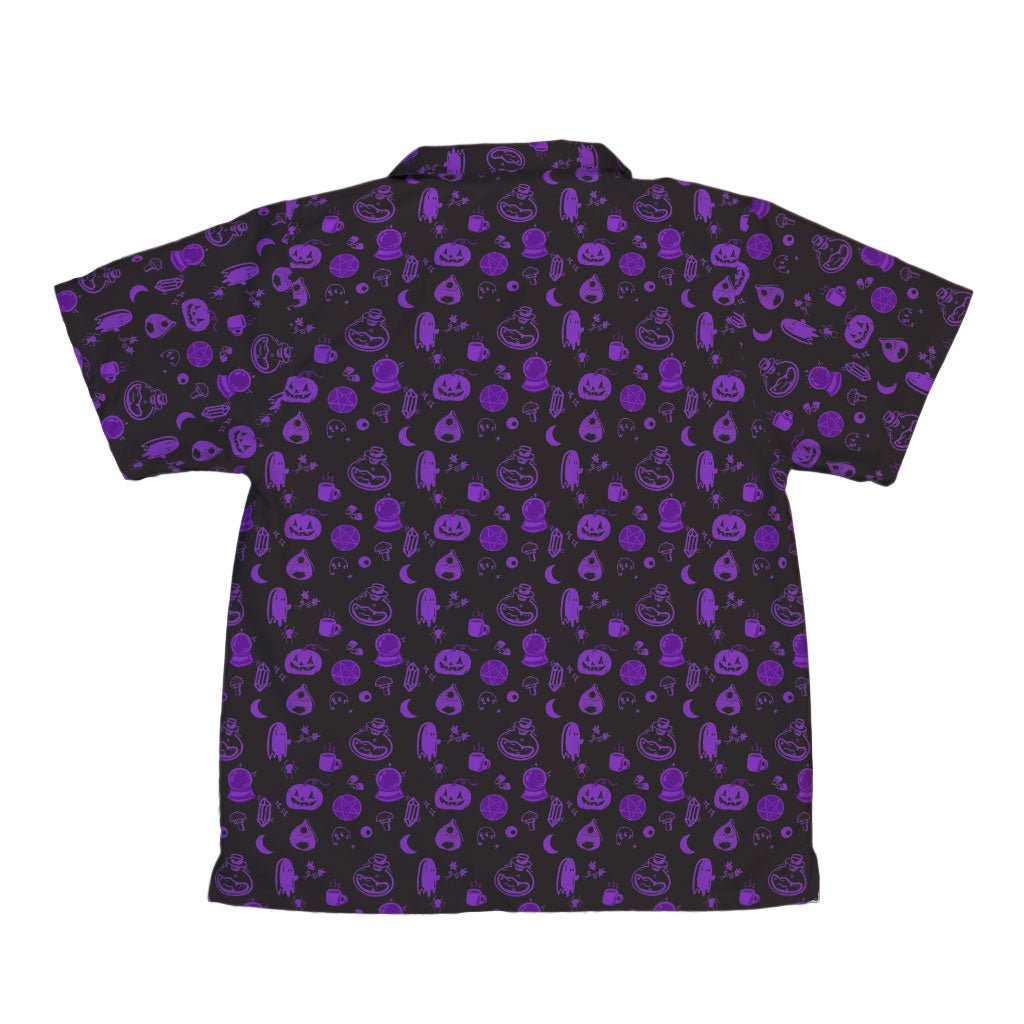 Spooky Halloween Purple Youth Hawaiian Shirt - YXS - -
