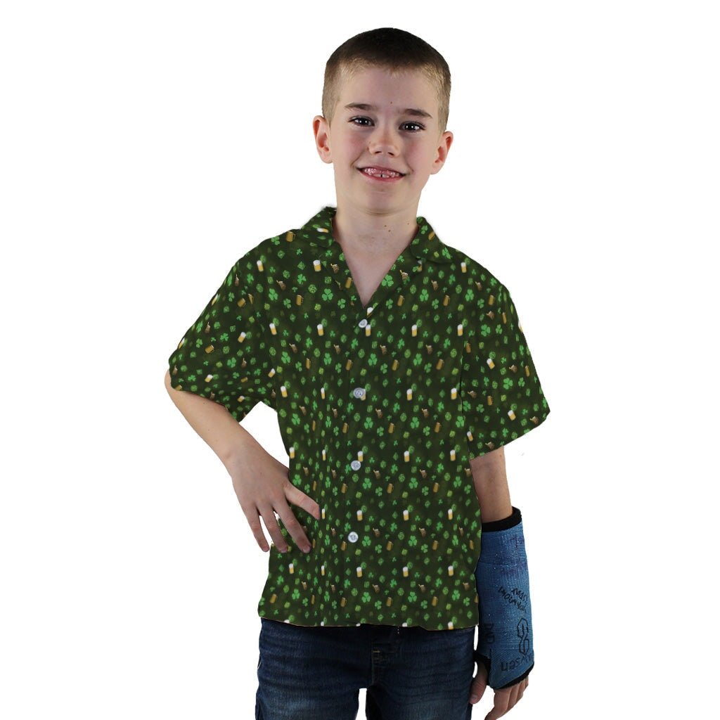 St. Patrick's Day Dnd Dice Youth Hawaiian Shirt - YXS - -