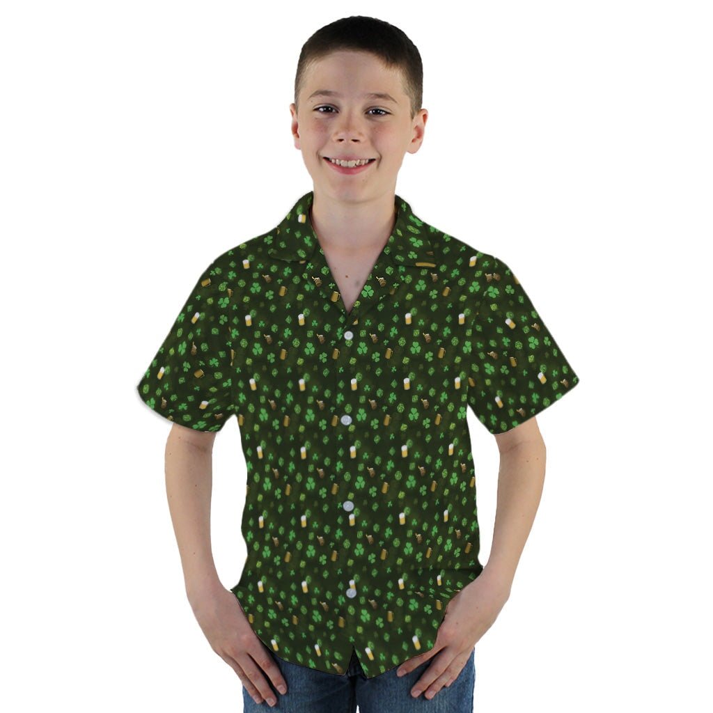 St. Patrick's Day Dnd Dice Youth Hawaiian Shirt - YM - -