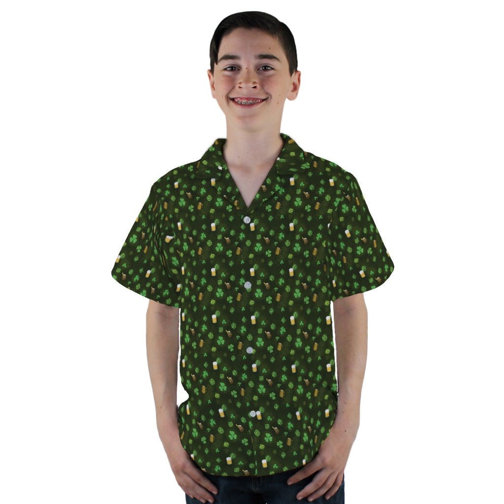 St. Patrick's Day Dnd Dice Youth Hawaiian Shirt - YL - -