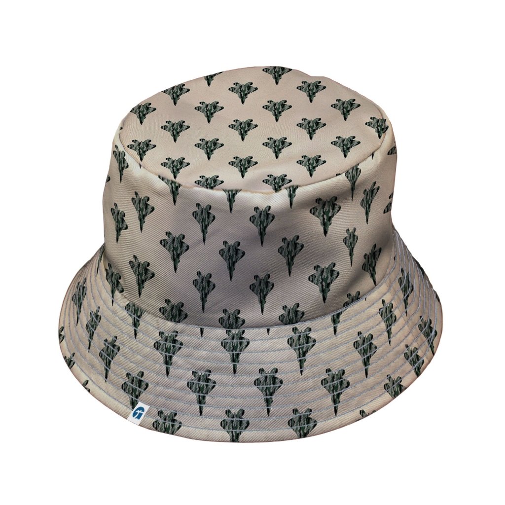 Stealth Fighters Tan Aviation Light Blue Bucket Hat - M - Black Stitching - -