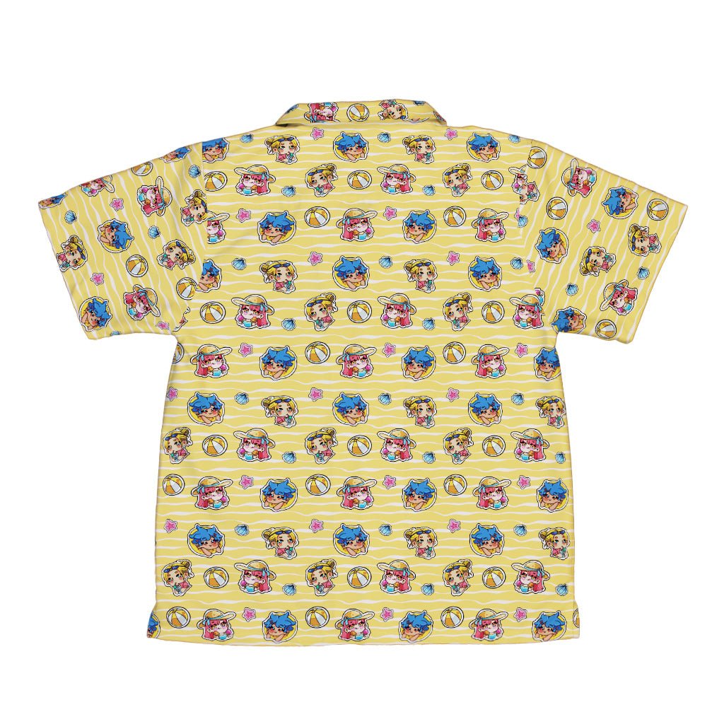 Summer Chibi Anime Stickers Lemon Soda Youth Hawaiian Shirt - YXS - -