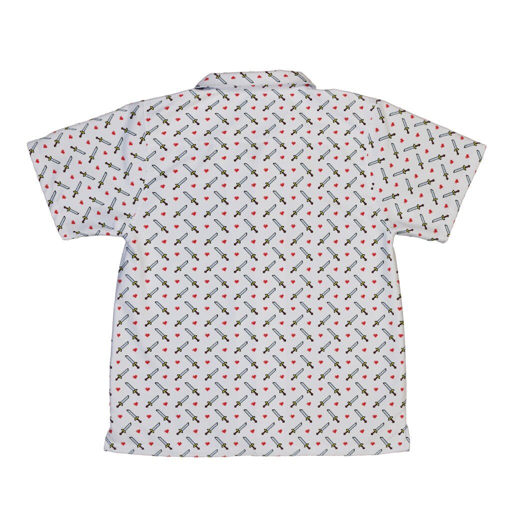 Sword and Hearts Video Game Youth Hawaiian Shirt - YXS - -