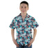 T Rex Bones Footprints Green Dinosaur Youth Hawaiian Shirt - YM - -
